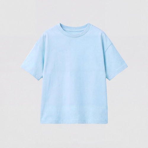 Light blue t-shirt on a light gray background