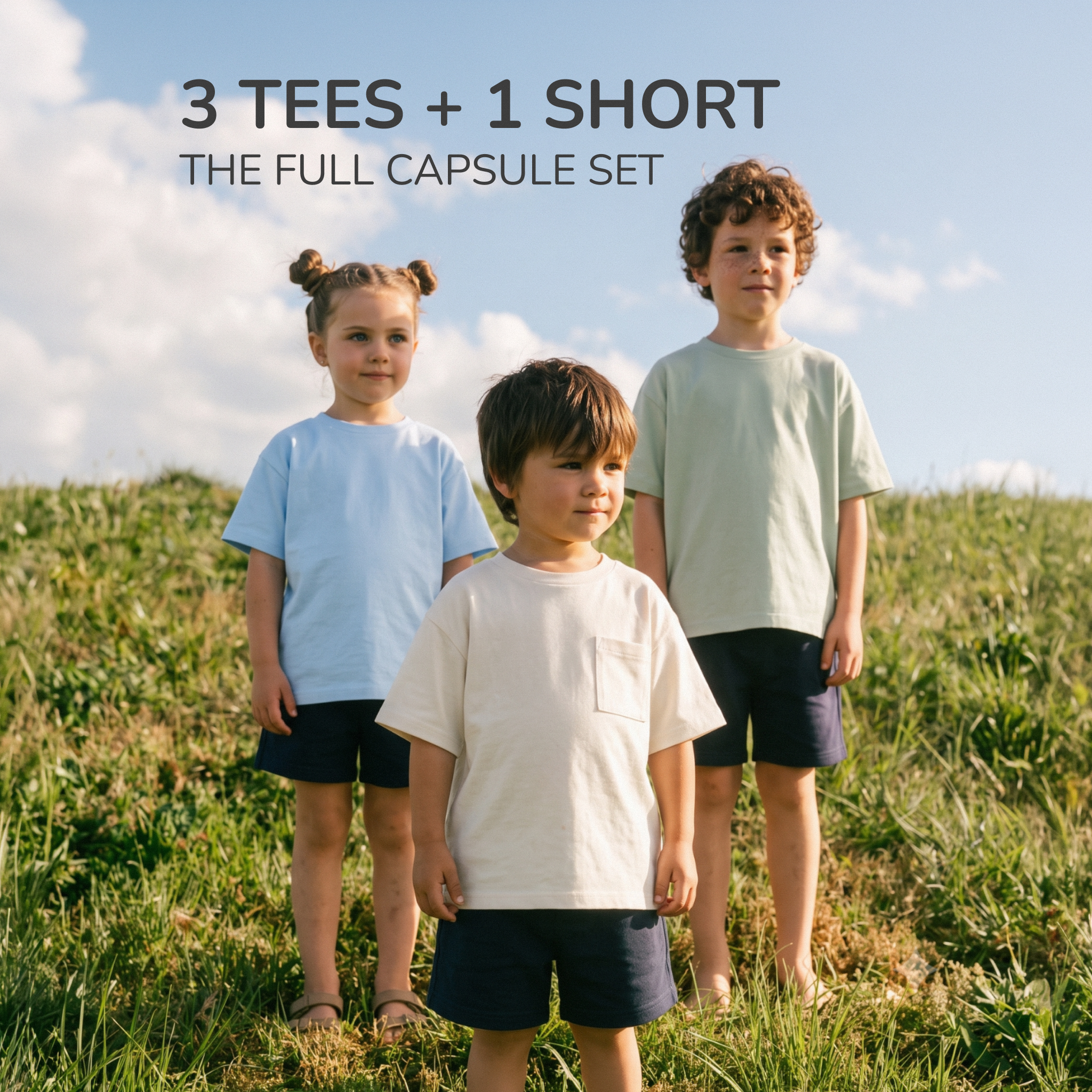 Full Capsule Set — 3 Tees + 1 Shorts
